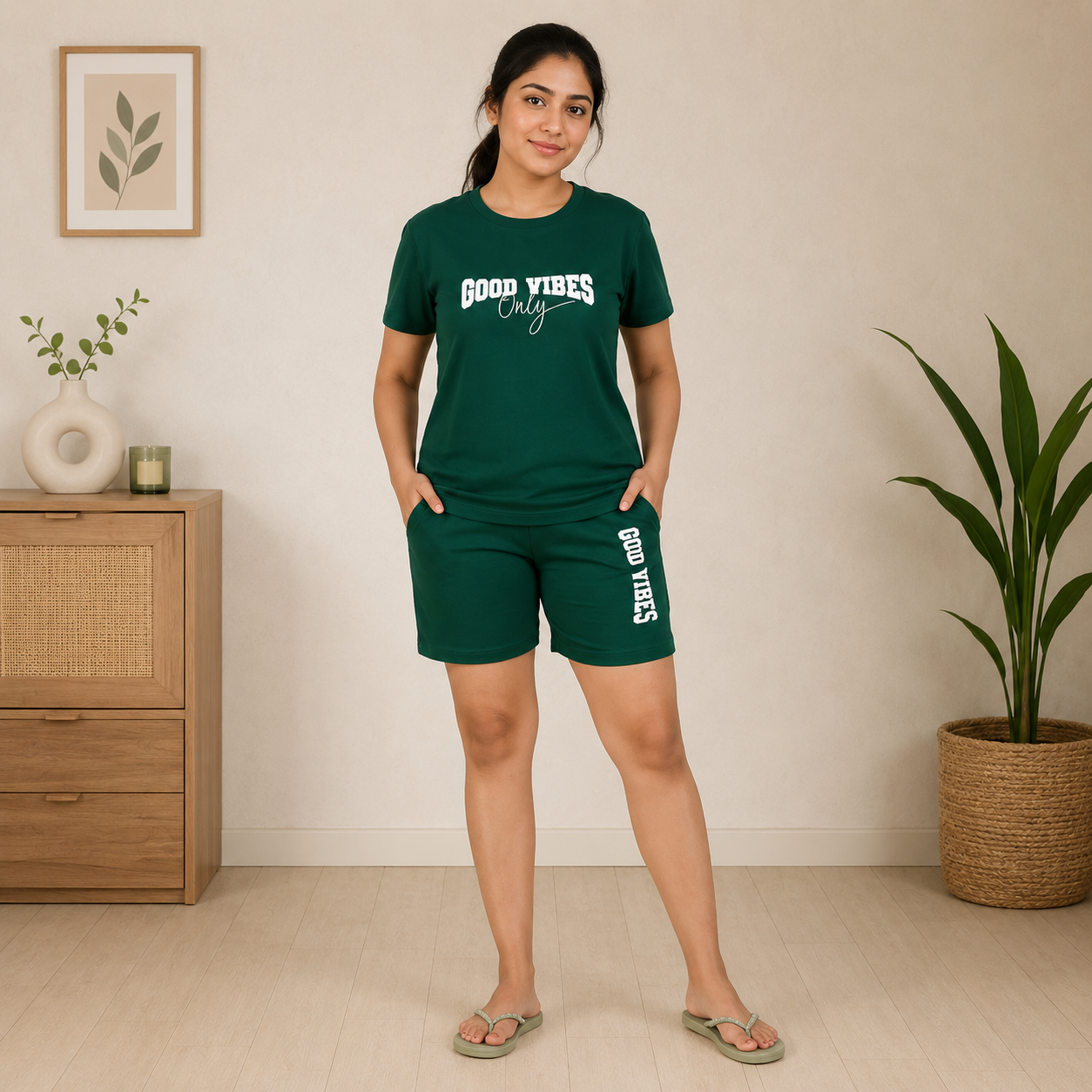 Good Vibes Girl Women's Soft Knit Night Set