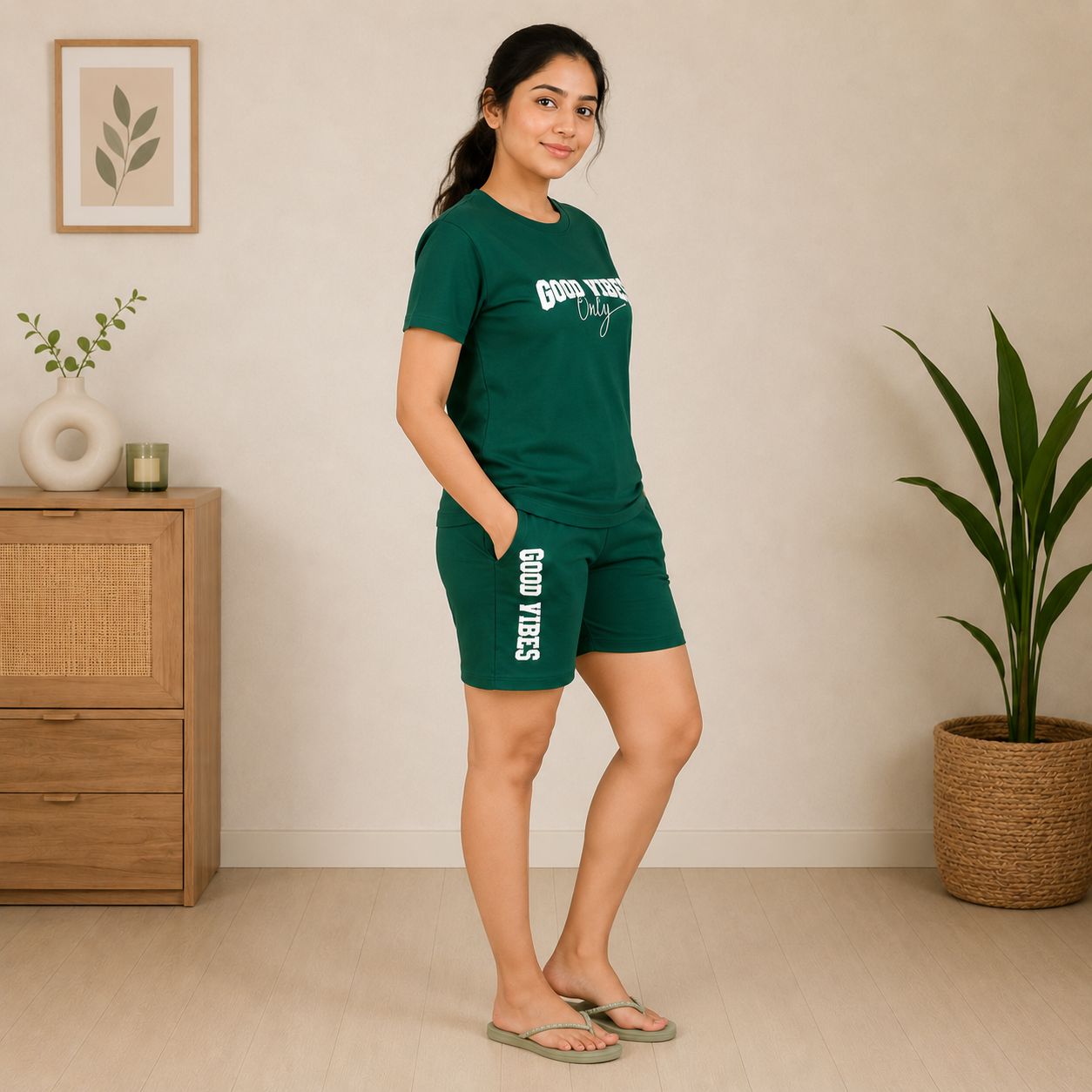 Good Vibes Girl Women's Soft Knit Night Set